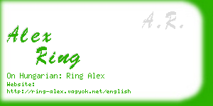 alex ring business card